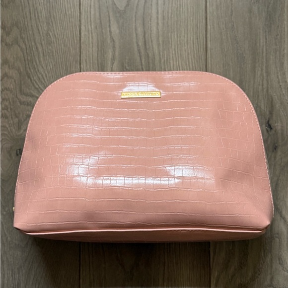 Vince Camuto Pink Faux Crocodile Embossed Toiletry Bag - Picture 1 of 5